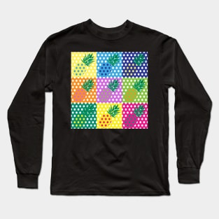 Polka Pineapple Pop Art Long Sleeve T-Shirt